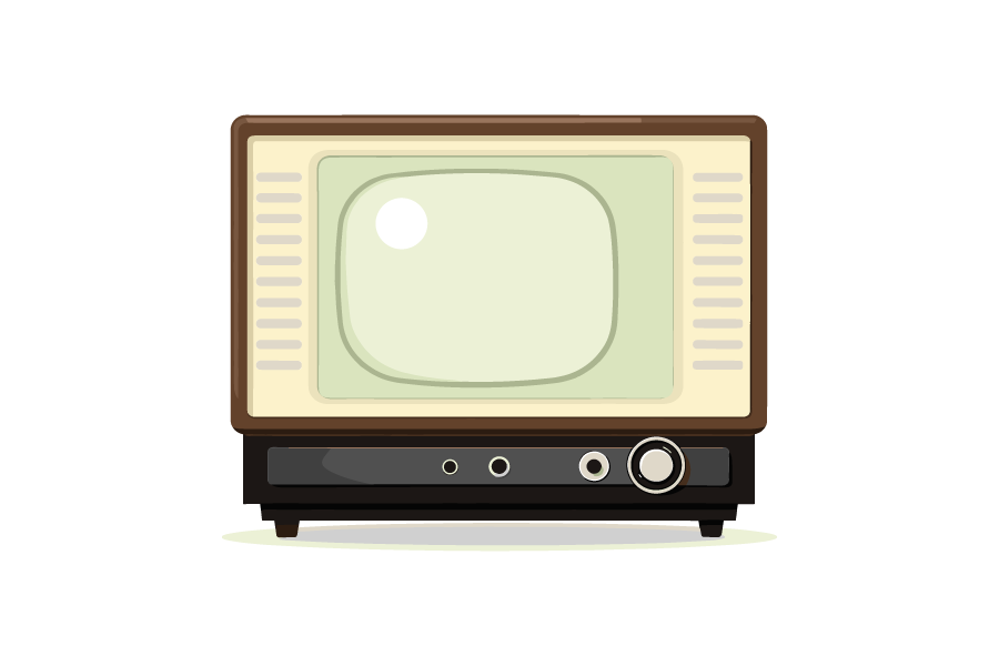 レトロなブラウン管テレビのイラスト