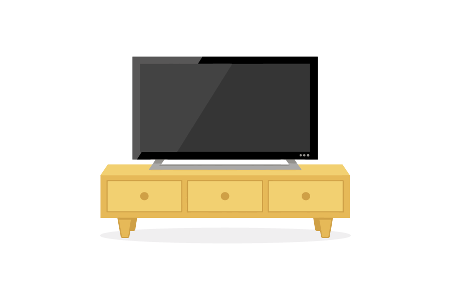 テレビとテレビボードのイラスト