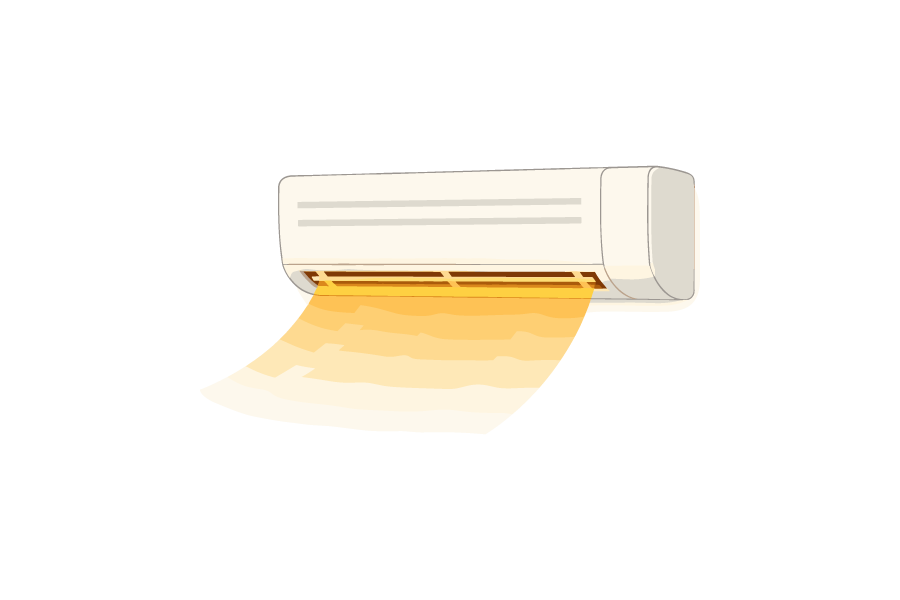 エアコンの暖房のイラスト