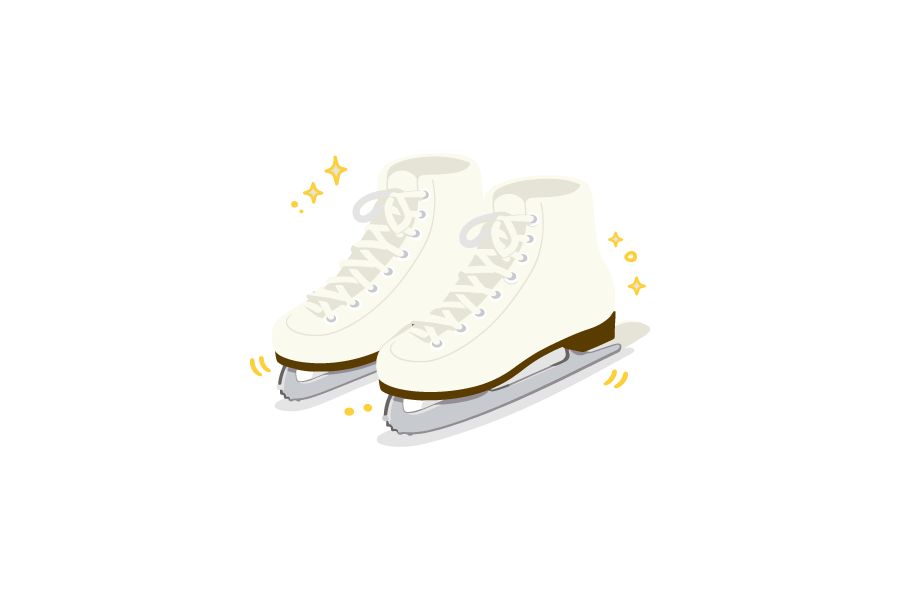 白いスケート靴のイラスト