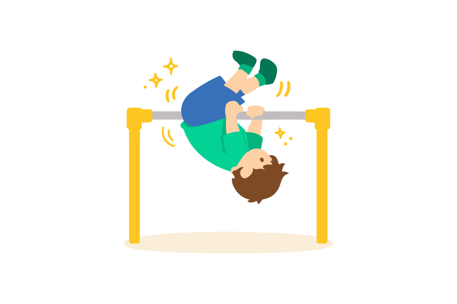 鉄棒の逆上がりのイラスト