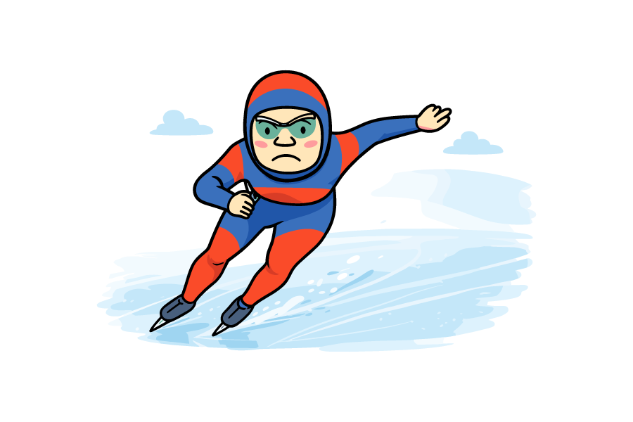 スピードスケートの選手のイラスト