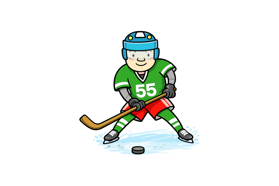 アイスホッケーの選手のイラスト